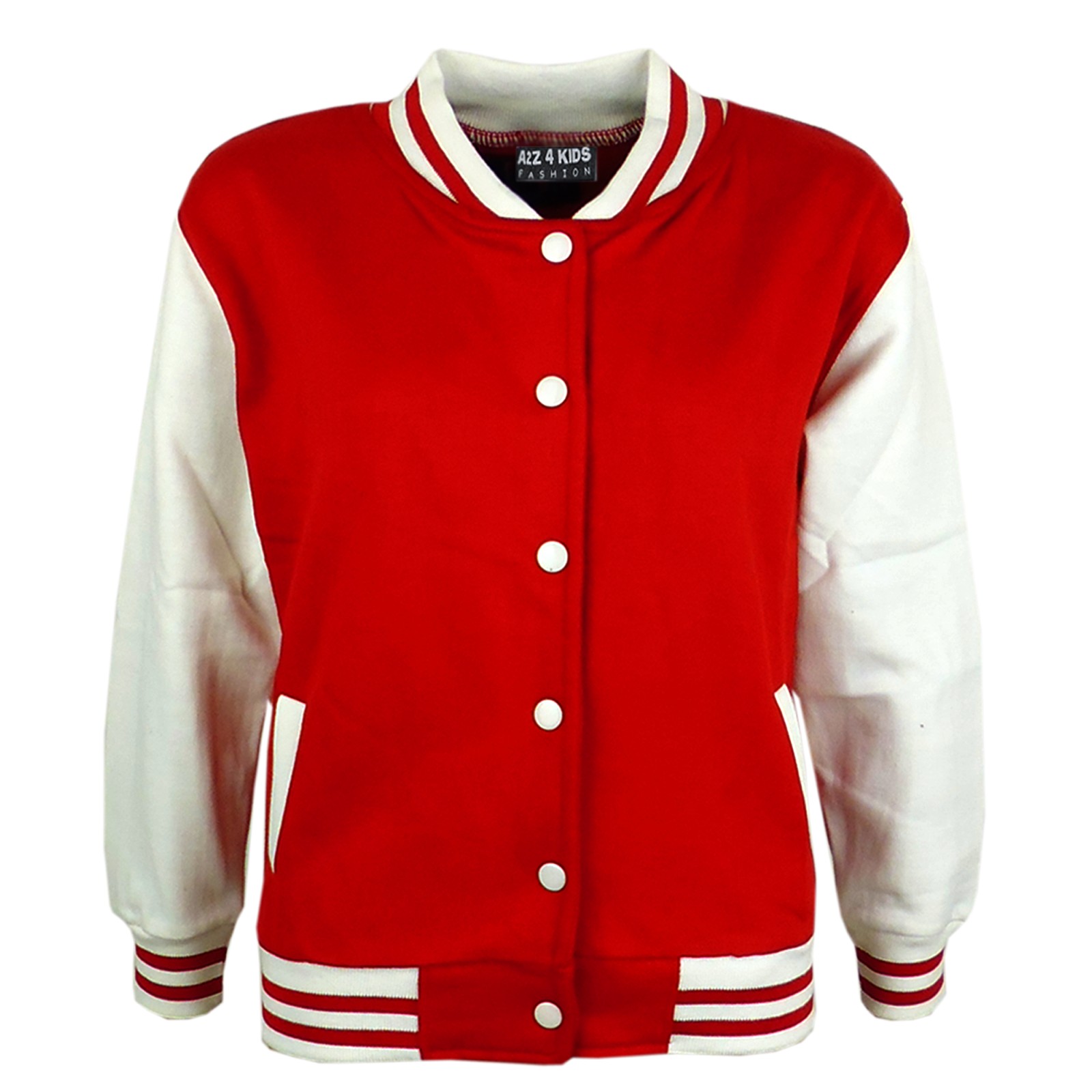 KIDS GIRLS BOYS BASEBALL JACKET VARSITY STYLE PLAIN SCHOOL JACKETS TOP